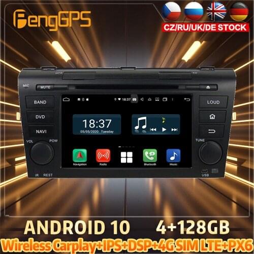 128G Android10 PX6 DSP For MAZDA 3 2004 2005 2009 Car DVD GPS Navigation Auto Radio Stereo Video Multifunction CarPlay HeadUnit