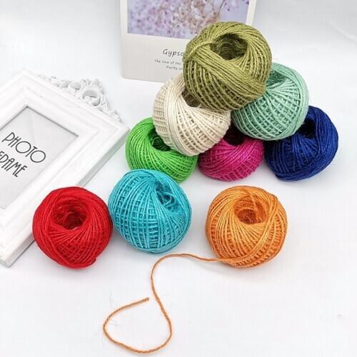 2mm 50m/roll Colorful Twine Retro Jute Rope Rustic Corde Wedding Decoration Christmas Diy Craft Photo Wall Decoration 25 Colors