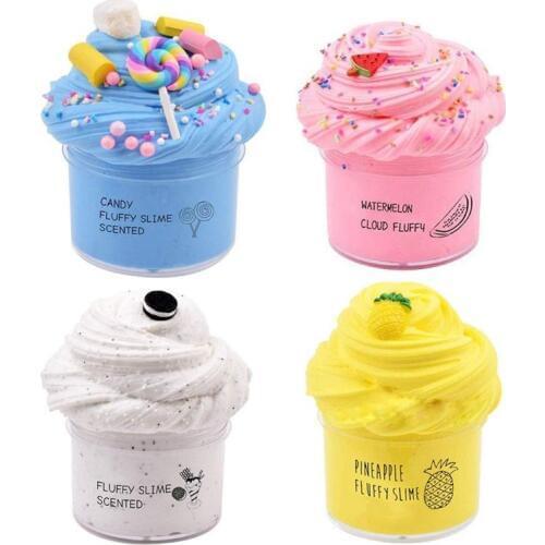4Pc Butter Slime with Candy Slime Watermelon Slime and Pineapple Slime Soft Gift K1KC