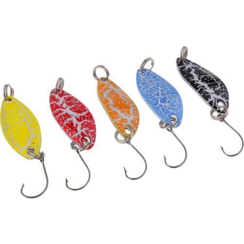 5pcs Colorful Fishing Spoons Lures, Casting Metal Fishing Lures Baits for Trout Bass Pike Walleye Salmon