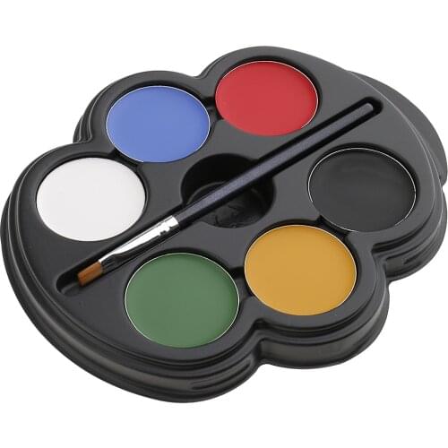 6 Colors Professional Technic Face & Body Paint Palette Set Halloween Party Makeup With Brush