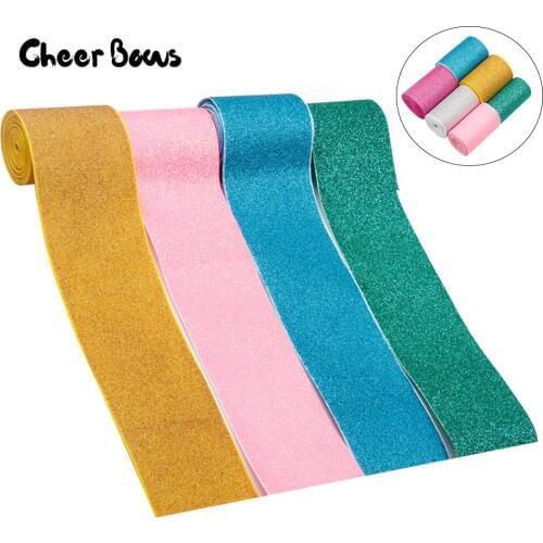 75mm Glitter Ribbon 2Yard Gold Grosgrain Ribbon Single Face 100% Polyester DIY Hairbows Material Gifts Wrapping Accessories