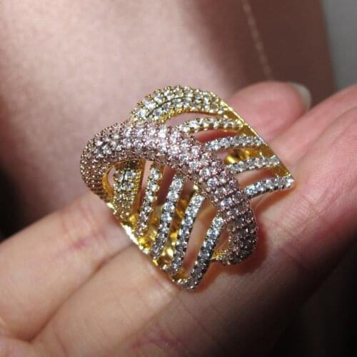 Promotion hot sale Women classic fashion cubic zircon geometric multi color line ring designer copper party jewelry