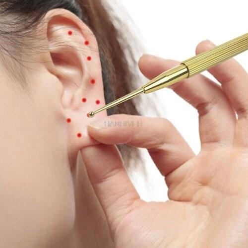 Ear acupuncture point massage probe needle auricle detection pen stick ear health care tool massage stick