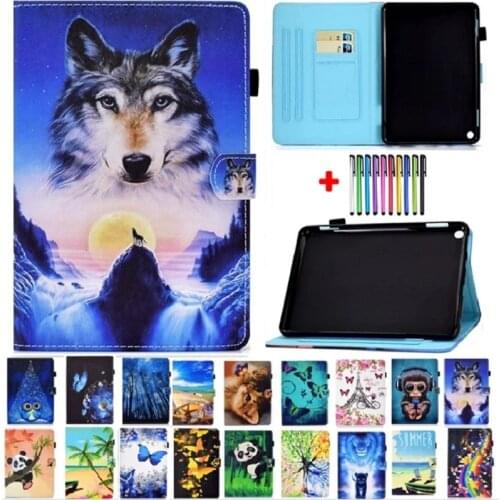 Caqa For Amazon Fire HD 10 Case 2021 Tablet Wallet Animal Funda For Kindle Fire HD10 HD 10 Plus 2021 Cover HD10 2019 2017 Etui