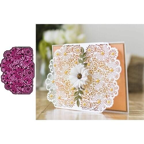 Flowers Lace Hollow Background Metal Cutting Dies Stencils for Scrapbooking Embossing Die Paper Cards Making New 2019