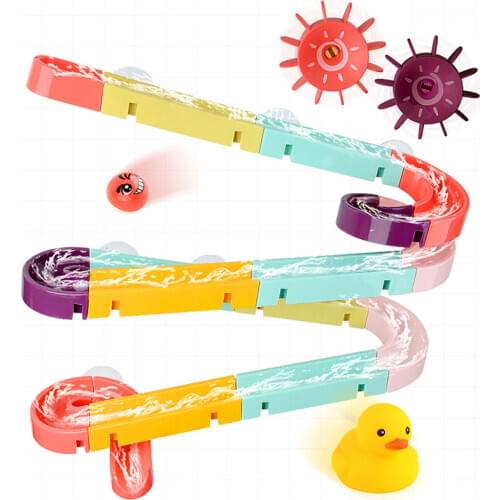 Baby Bath Play Water Educational Toys Playing With Water Sprinkling Assembled Track Slide Ball Boxed Playing Toys Creative Gifts