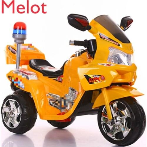 New Childrens Electric Motor Tricycle Large Police Car Boys and Girls Stroller Baby Can Sit Toy Battery Childrens Motorcycle