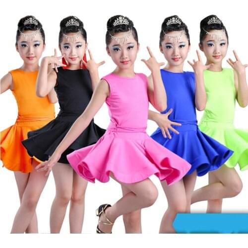 Children Latin Dance Dress for Stage Performance Girl Ballroom Dance Competition Dresses Girls Salsa Tango Skirt Latin Dancewear