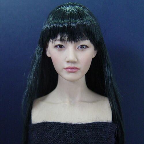 Custom 1:6 KUMIK 038 Female Girl head Sculpt carve Fit 12" Phicen/HT Toys/TTL/Jodoll Action Figure self Prune Hair curtain