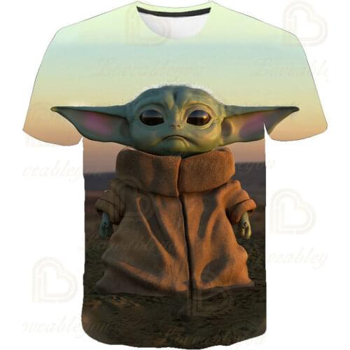 2021 3D Print MandaloreBaby Yoda T Shirt Men Women Children Summer Short Sleeve Tops Boy Girl Kids Tee Wars Cool T-shirt