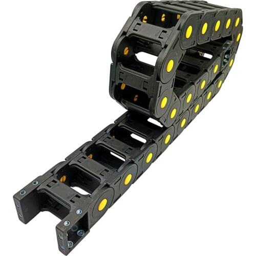 JFLO 25x125mm 1 Meter Transmission Towline Drag Chain Wire Carrier Cable Bridge Type Open On Both Sides With End Connectors Good