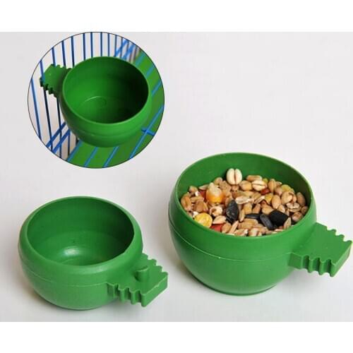 Bird Parrot Pet Cage Aviary Water Food Bowl Feeder Plastic Round Bird Parrot Aviary Pet Cage Water Food Feeder Feeding Bowl