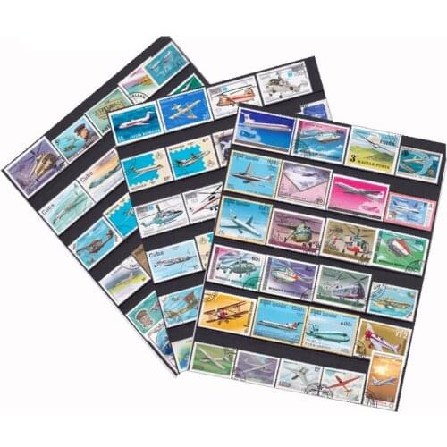 50 PCS All Different Topic Plane Unused Marked Postage Stamps Collection