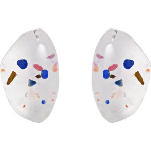Korea personality fashion transparent acetate plate earrings geometric resin acrylic jewelry stud earrings