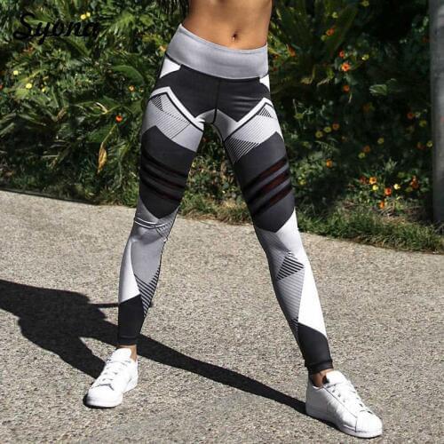Ladies Printed Leggings Workout Pants For Women Fitness Clothing Leggins Femme High Waist Sportlegging Activewear Pushup Summer