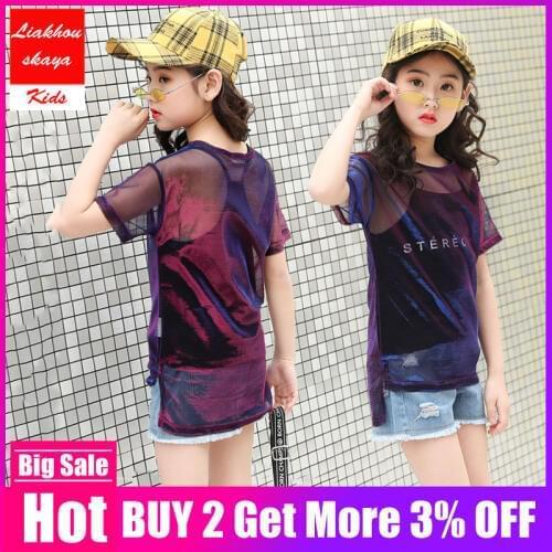 Liakhouskaya Children Sets For Girls 2019 New Teenage Girl Clothing Set Crop Tank Tops+Denim 3pcs Pant Children Kids Clothes