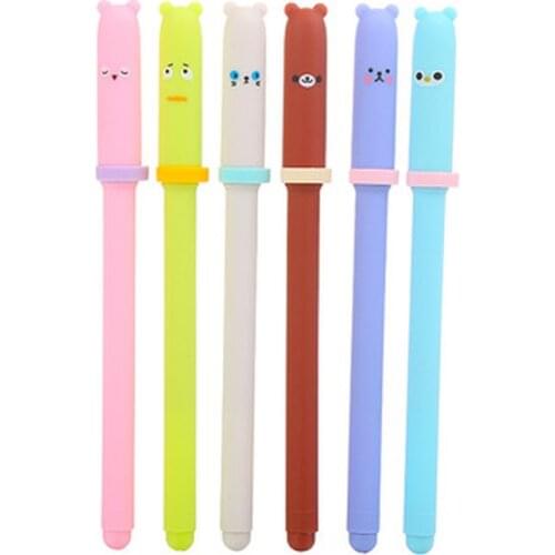 Animal Cute Pens 0.5mm Kawaii Stationery Cartoon Gel Pens Novelty Gel Pen Black Writing Pen Stationery Kawaii School Supplies