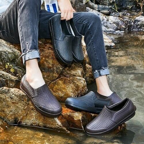 New PVC Low-profile rain shoes non-slip shoes men waterproof shoes comfortable low-top shoes rain boots work shoes casual shoes