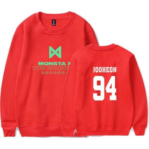 NEW FASHION K-pop Korea MONSTA X Fashion Idol Team Capless Sweatshirts Women KPop MONSTA X Fans Sweatshirt Popular Idol Clothes