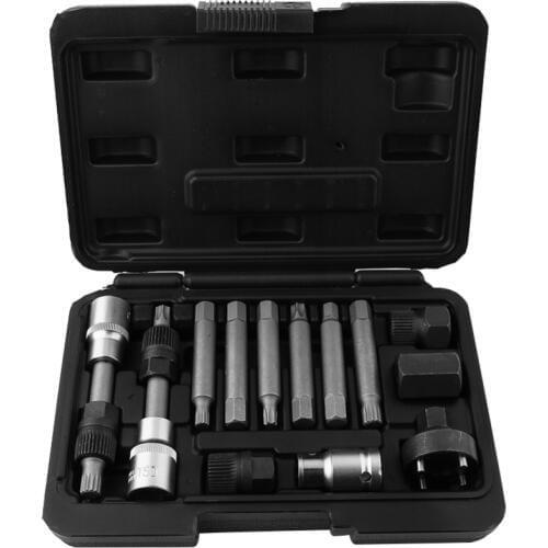 New DPGJ650 13pcs/set Alternator Freewheel Pulley Removal Socket Bits Set Garage Service Tools Kit Car Repairing Tools