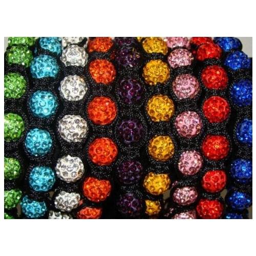 Grt43s 10mm mixed micro pave Disco disco Ball Beads Bangles ONWC Men Bracelet jewelry wholesale crystal