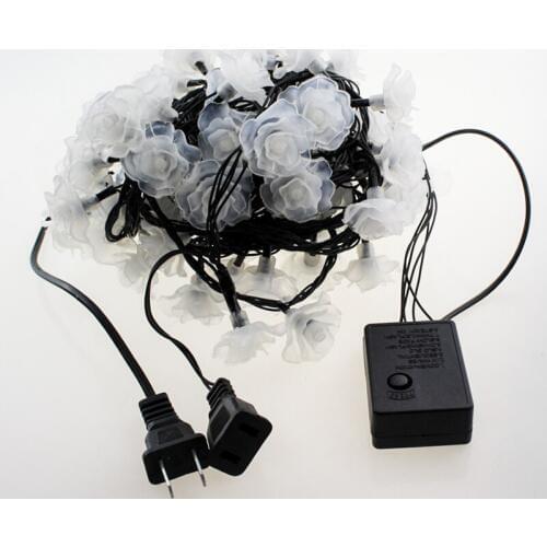 Wholesale 10M 80LED White Beautiful Romantic Rose Flower light Fairy with Plug in Home Wedding Decor Christmas String Light
