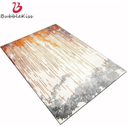 Bubble Kiss Fashion Carpet For Living Room Nordic Abstract Style Floor Mat Orange Line Pattern Rug Customized Carpet Non-slip
