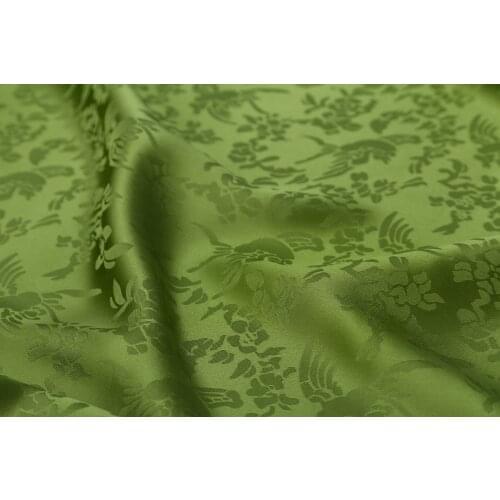 Cheongsam dress silk fabric silk satin 100% mulberry silk green
