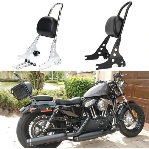 Motorcycle Rear Passenger Backrest Rack Motorcycle Passenger Backrest Cushion Sissy Bar Pad for Sportster XL883 1200 48 04-15