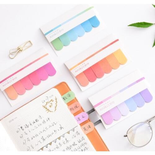 Simple gradient six-color Memo Pad Sticky Notes Planner Stickers sticky Bookmark office School Supplies papelaria