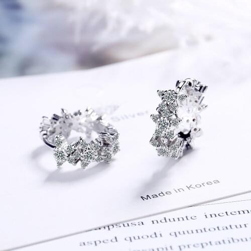 Simple and versatile three-dimensional inlaid zirconium cute plum earrings earrings for women women jewelry