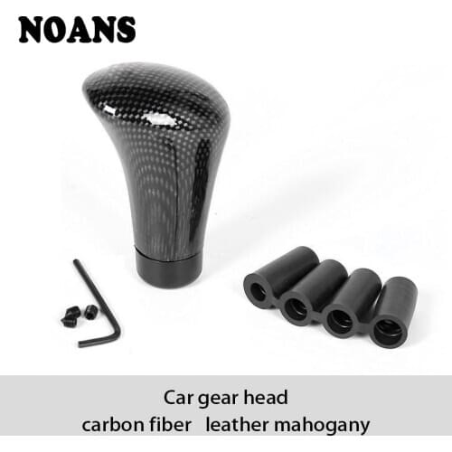 NOANS Auto Carbon Fiber Imitation Mahogany Manual Gear Knob Shifter For Lada granta Skoda Octavia A7 A5 Rapid Ford focus mk2 2 3