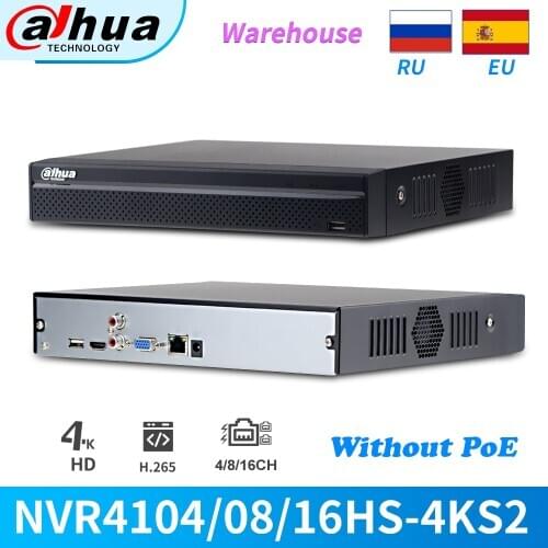 Dahua NVR 4K 8MP 4/8/16CH NVR4104HS-4KS2 NVR4108HS-4KS2 NVR4116HS-4KS2 H.265 Network Video Recorder cam For Thrid Brand Camra
