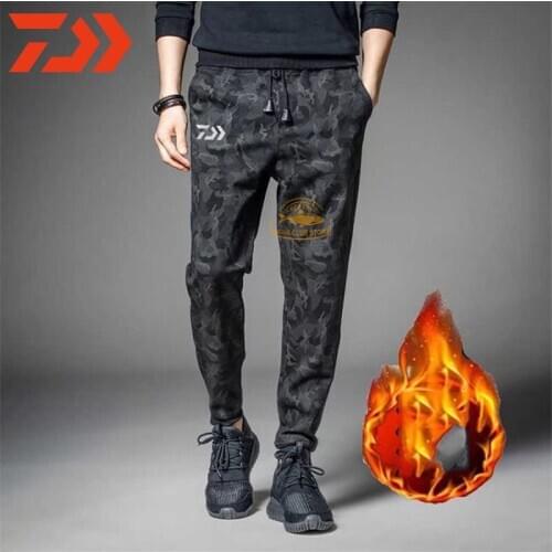 Daiwa Fishing Pants Winter Mens Outdoor Plus Fleece Warm Fishing Pants Cycling Pants Camouflage Thickened DAIWA Fishing Pants