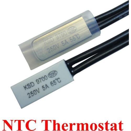 Thermostat 10C-240C KSD9700 10C 15C 20C 25C 35C 35C Bimetal Disc Temperature Switch N/O Thermal Protector degree centigrade