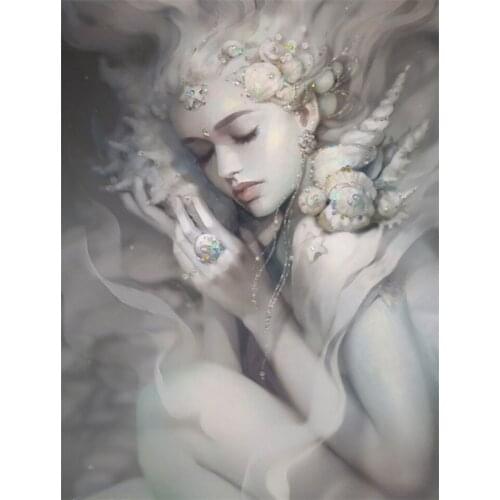 Yujohom Diamond Painting Sleep Angel ,Rhinestone Crystal Diamond Art Paintings,Full Square Drill Mosaic,5D Woman Mazayka Pattern