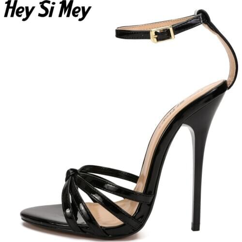 Heysimey 2021 New Shoes For Women sandals Fashion Ankle Strap Female High Heels13cm Thin Heels Model T Stage Catwalk Party Shoes