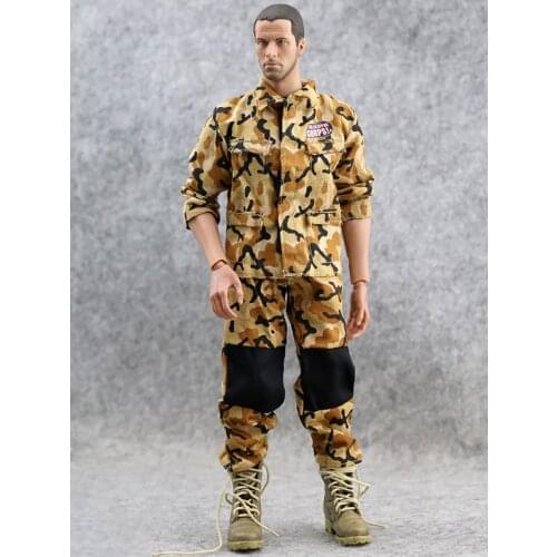 1/6 Soldier Fashion Casual Camouflage Uniform, Suitable For 12-Inch Movable Doll Model Clothing, Camouflage Top + Pants