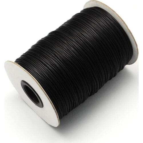 1mm Korean Waxed Polyester Cord Thread String for DIY Necklace Bracelet Jewelry Making Supplies Black White about 200yards/roll