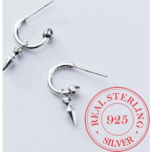 100% 925 Sterling Silver Geometric Stud Earrings for Women Girls Party Gift Wedding Jewelry pendientes boucle d oreille