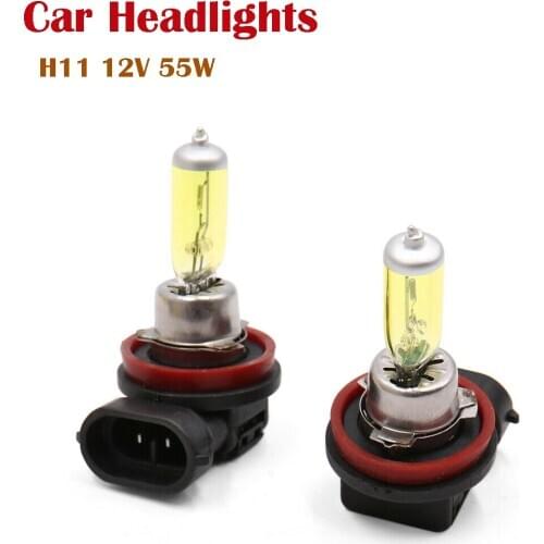 2Pcs H11 Car Headlight Camper 12V 55W Front Fog Lamp Super Bright 3500K Head Light Bulb Truck Trailer Work Light Car Accessories