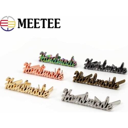 20/50pcs Rectangle 10x35mm Handmade Metal Bag Label Handcraft Decorative Tags for Purse Bags DIY Hardware Sewing Accessories