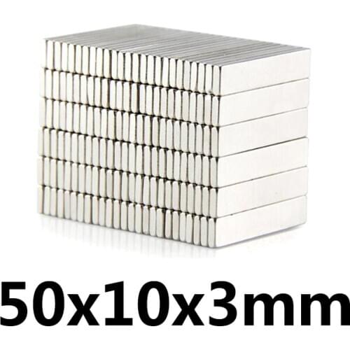 5~100PCS 50x10x3 mm Powerful N35 Magnets NdFeB Long Sheet Permanent Magnet 50x10x3mm Super Strong Neodymium Magnet 50*10*3mm