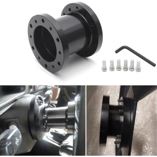 ADDCO Car 75mm Height Aluminium Alloy Steering Wheel Hub Adapter Spacer Boss Kit ADDG75MMBK