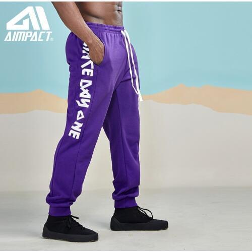 AIMPACT New Spring Mens Sweatpants Printing Side Letter Pockets Men Casual Pants Drawstring Waist Track Pants High Street AM5049