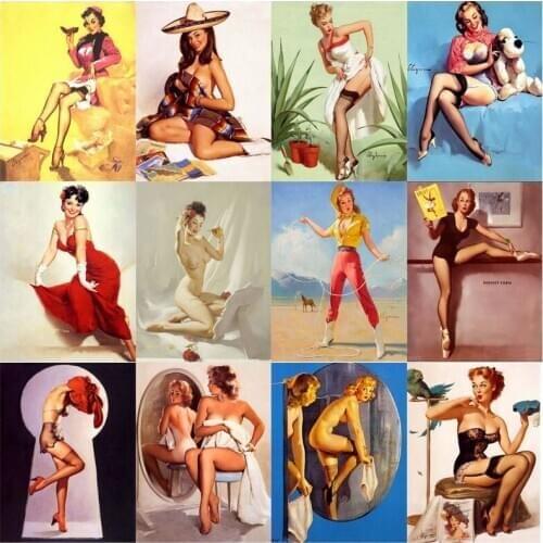 Gilelvgren 5D diamond painting Cross Stitch Kits Mosaic“ Beautiful sexy girl”DIY Diamond Embroidery Square Full Rhinestone Decor