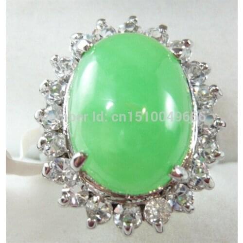 FREE SHIPPING >>>Genuine Green STONE plated Ring AAA Grade 3size choose