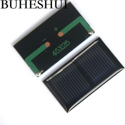 BUHESHUI 1V 125mA Mini Solar Cells Module Solar Panel DIY Soar Toy Battery Charger System Education Kits 45*25MM Epoxy 10pcs