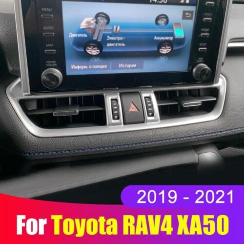 For Toyota RAV4 2019 2020 2021 RAV 4 XA50 Car Central Control Air Conditioning Vent Outlet Trim Cover Inner Moulding Accessories